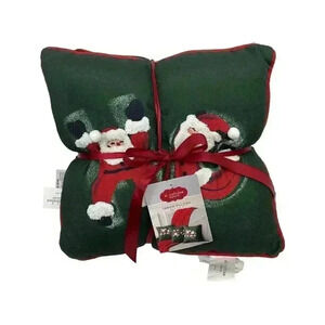 St. Nicholas Square Ho Ho Ho Santa Claus Christmas Throw Pillows Set